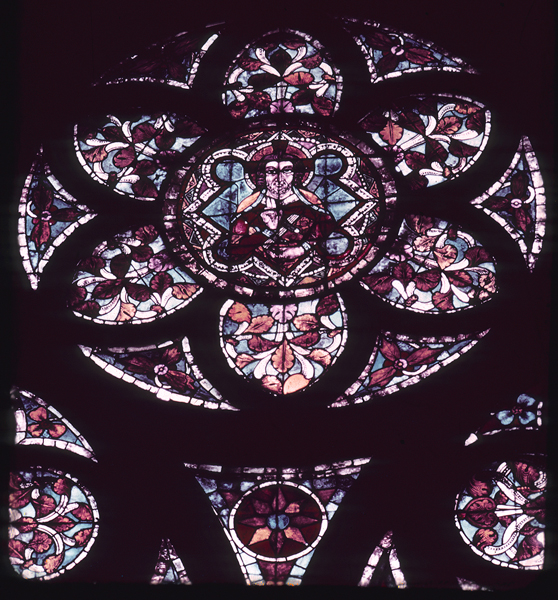 Nave, north, top, window 6, central rose