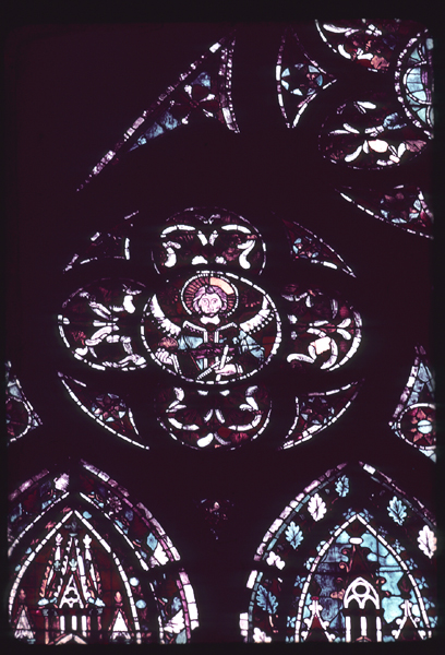 Nave, north, top, window 7, left rose