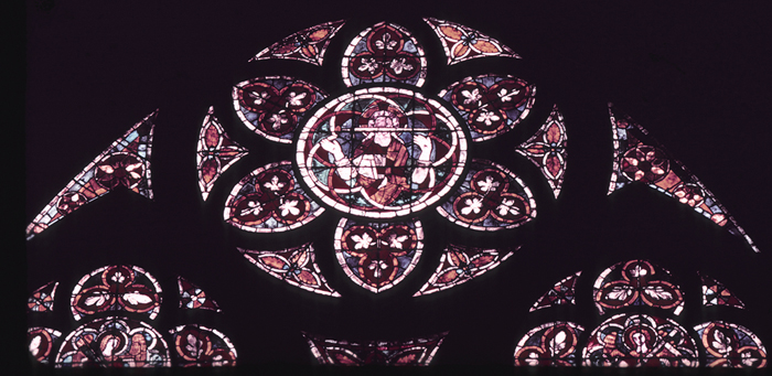 Nave, south, top, window 6, central rose