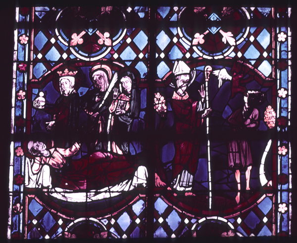 Windows, apse, south, chapel 1, window 3, zone 1