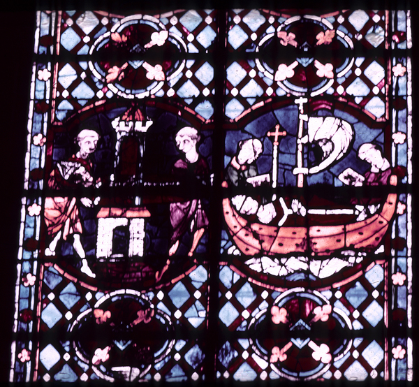 Windows, apse, south, chapel 1, window 3, zone 4
