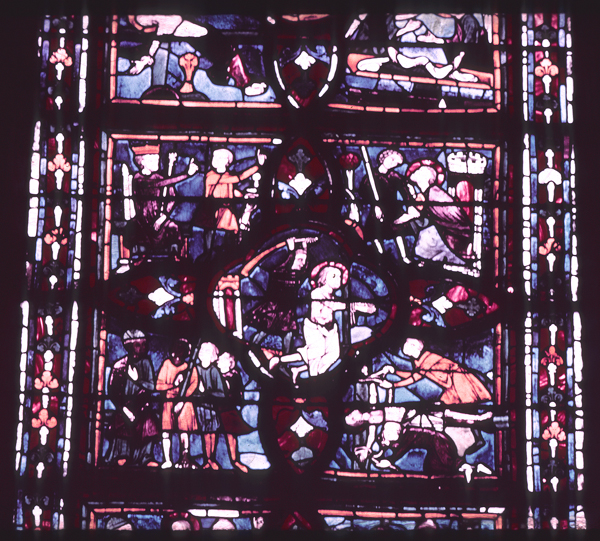 Windows, apse, north, chapel 1, window 3, zones 11-13