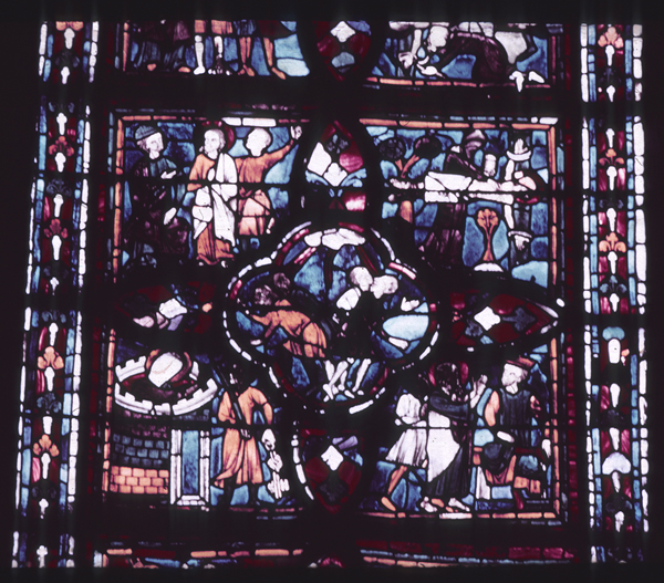 Windows, apse, north, chapel 1, window 3, zones 8-10