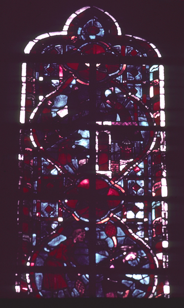 Windows, choir, north, bay 4, lancet 1, zone 6
