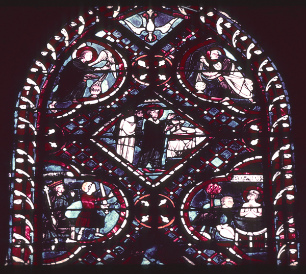Windows, apse, north, chapel 1, window 1, zones 11-13