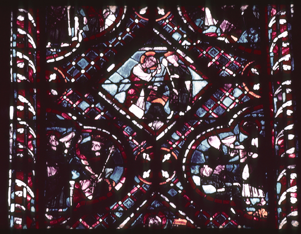 Windows, apse, north, chapel 1, window 1, zones 5-6