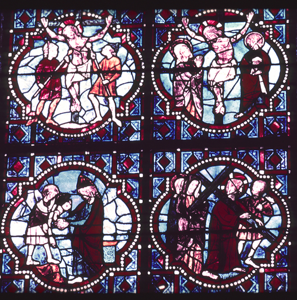 Windows, apse, central chapel, right window, zones 3-4