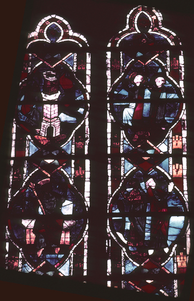 Windows, choir, north, bay 2, lancets 1-2, zones 5-6