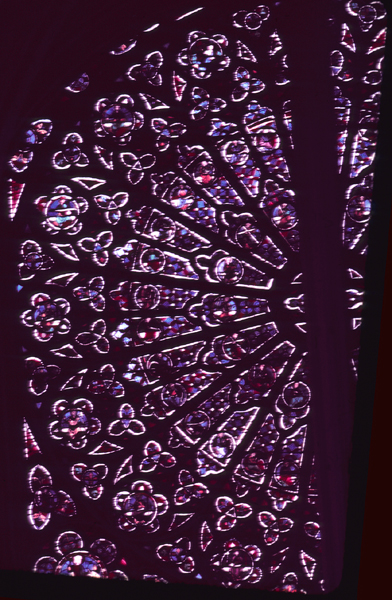 Windows, transept, north, rose window, left side
