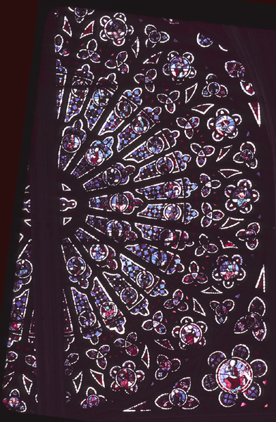 Windows, transept, north, rose window, right side