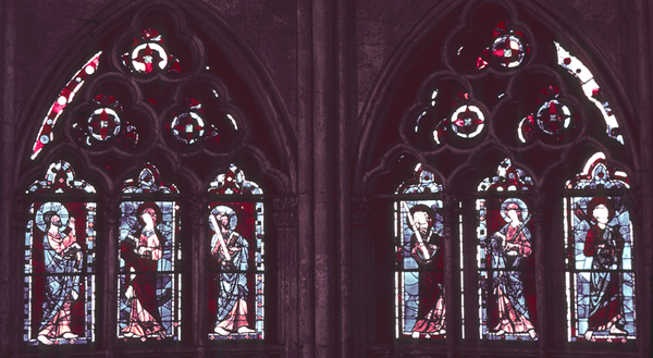 Windows, choir, triforium, north, bays 1-2