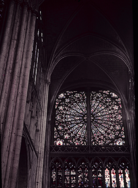 Inteior view, transept, north, rose window