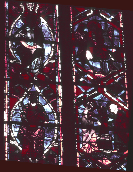 Windows, choir, south, bay 1, lancets 2-3, zones 5-6