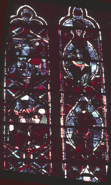 Windows, choir, south, bay 1, lancets 1-2, zones 5-6