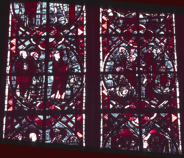 Windows, choir, south, bay 4, lancets 1-2, zone 5