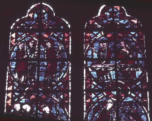 Windows, choir, south, bay 4, lancets 3-4, zone 6
