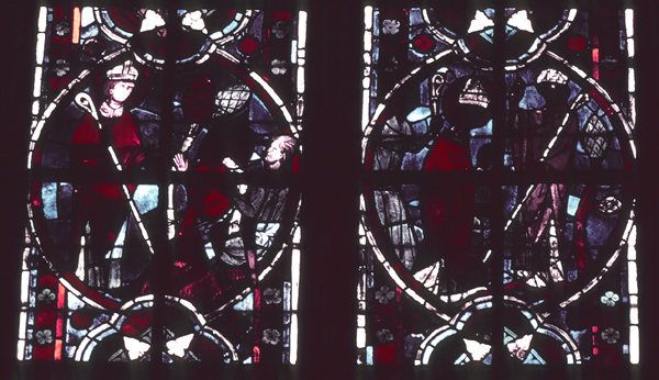 Windows, choir, north, bay 5, lancets 3-4, zone 3