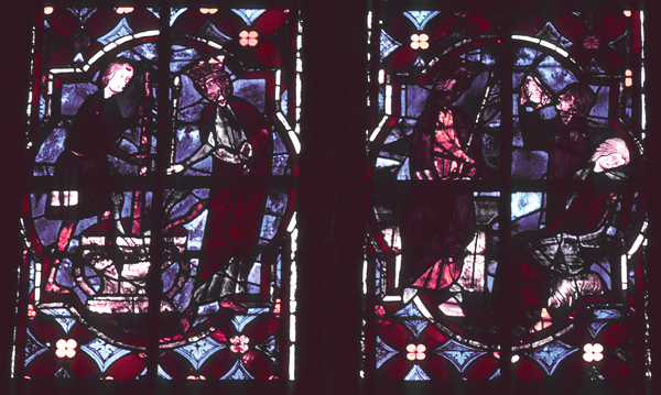 Windows, choir, south, bay 6, lancets 3-4, zone 3