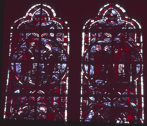 Windows, choir, south, bay 5, lancets 1-2, zone 6