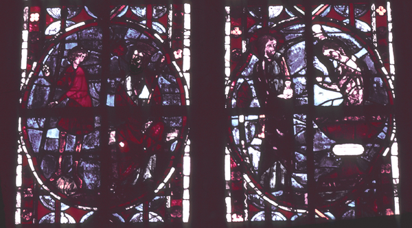 Windows, choir, south, bay 5, lancets 3-4, zone 3