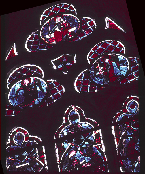 Windows, choir, north, bay 1, tracery