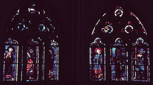 Windows, choir, triforium, south, bays 1-2