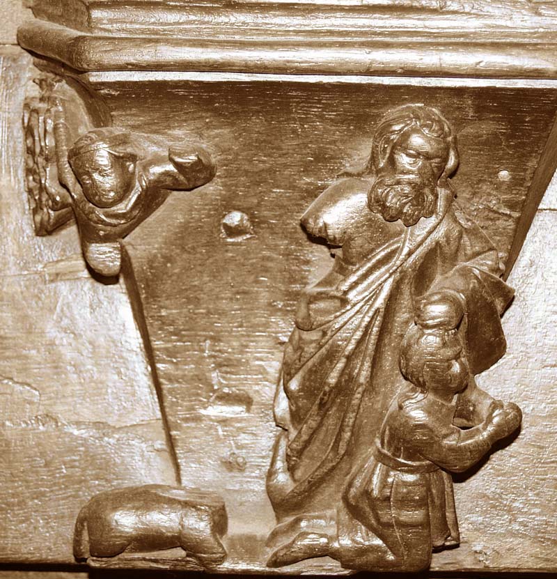 Abraham, Sacrificing Isaac, misericord, Bruges, Sint-Salvatorskathedraal, SB-5.