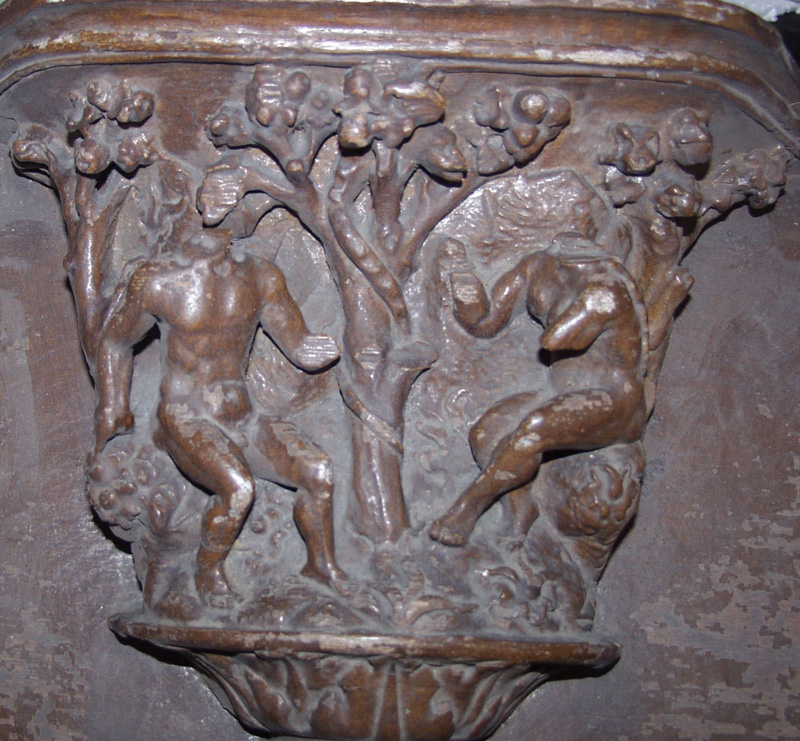 Adam and Eve, Fall of Man, misericord, Leuven, Onze-Lieve-Vrouw-ten-predikherenkerk, NW-3.