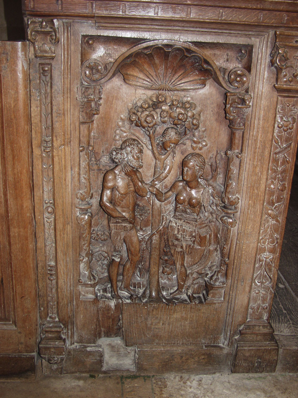 Adam and Eve, Fall of Man, Jouée, Montréal, Collégiale Notre-Dame.
