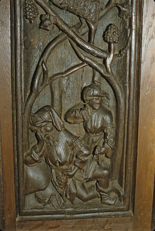 Noah, Nakedness or Drunkeness, misericord, Venlo, Sint-Martinuskerk, Jouée.