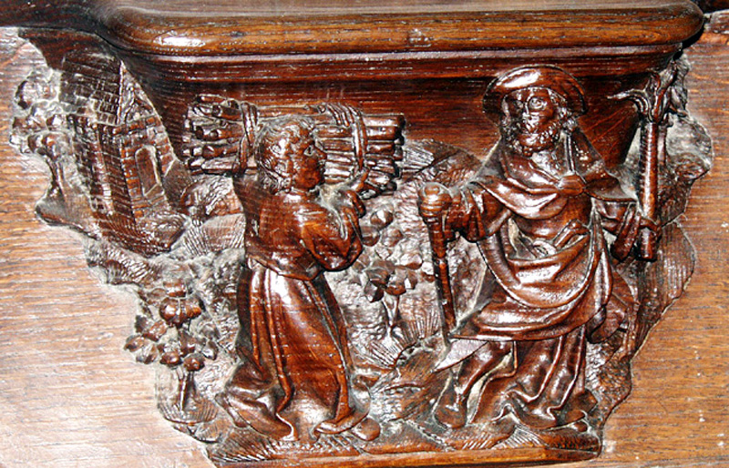 Abraham and Isaac, misericord,  Amiens, Cathédrale Notre-Dame d'Amiens, SH-6.