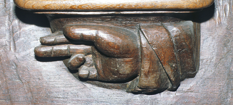 Hand, misericord, Saint-Léonard-de-Noblat, Collégiale Saint-Léonard, NH-2.