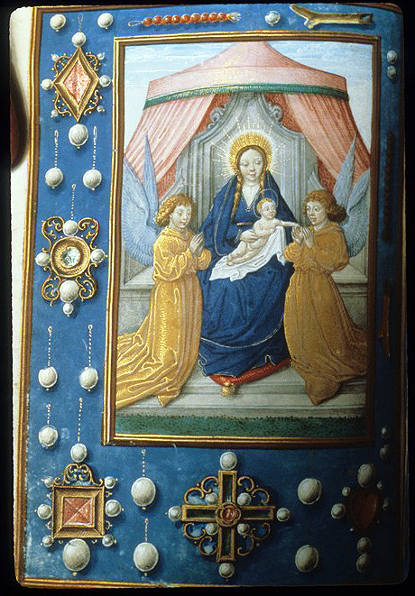 Virgin Mary and Christ Child flanked by angels