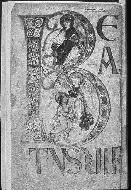 Psalm 001, Corbie Psalter, early 9th century, fol. 1v.