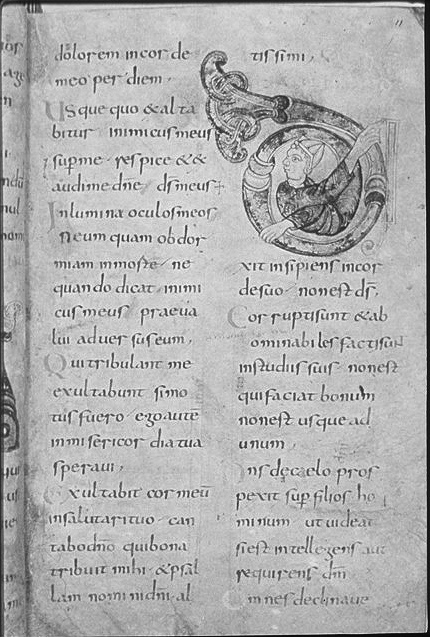 Psalm 018, Corbie Psalter, early 9th century, fol. 11r.