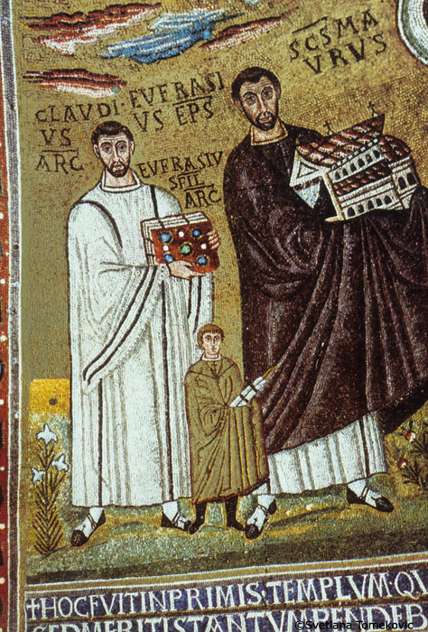 Mosaic in apse, detail of figure
