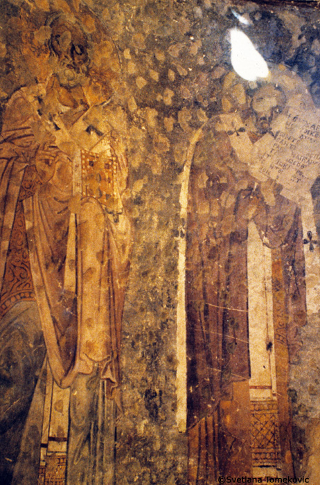 Fresco showing saints