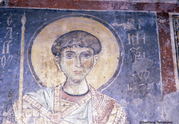 Fresco showing Saint Demitrios