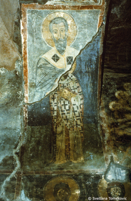 Fresco showing saint
