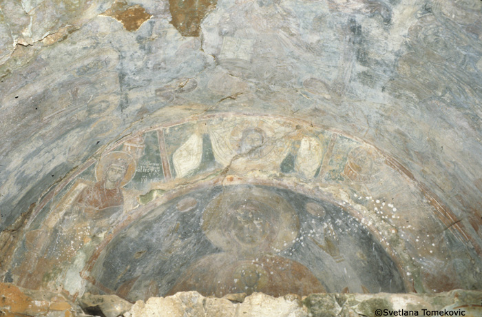 Fresco showing Virgin Mary