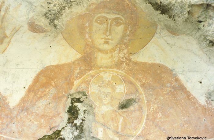 Fresco showing Virgin Mary