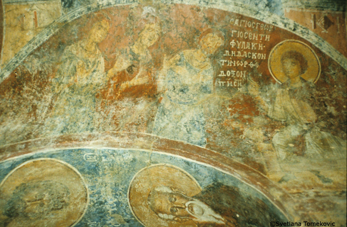 Fresco showing Saint George in Prison