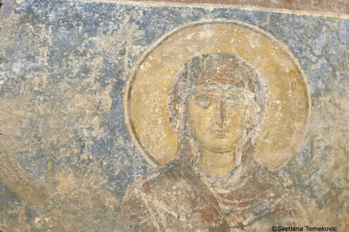 Fresco, west wall, showing Mary