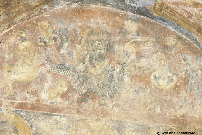 Fresco, south of narthex, showing Hades