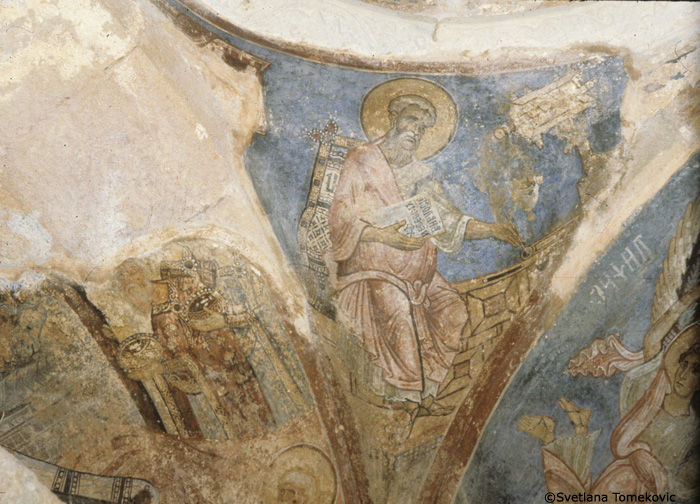 Fresco, south east, showing Evangelist