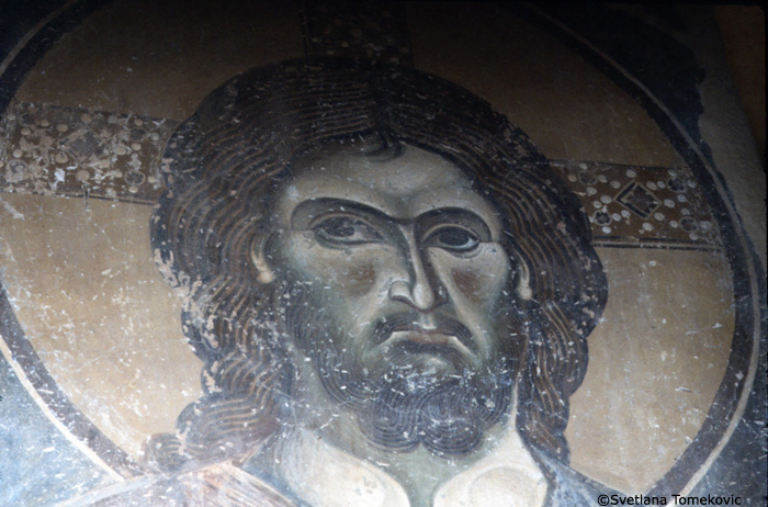 Fresco, south wall, showing Christ, detail