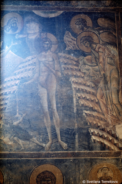 Fresco showing the Baptism of Christ