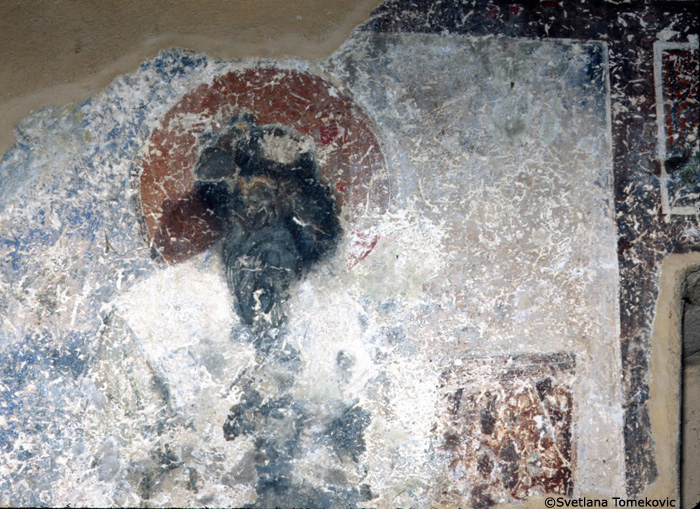 Fresco, north wall showing Virgin and Child