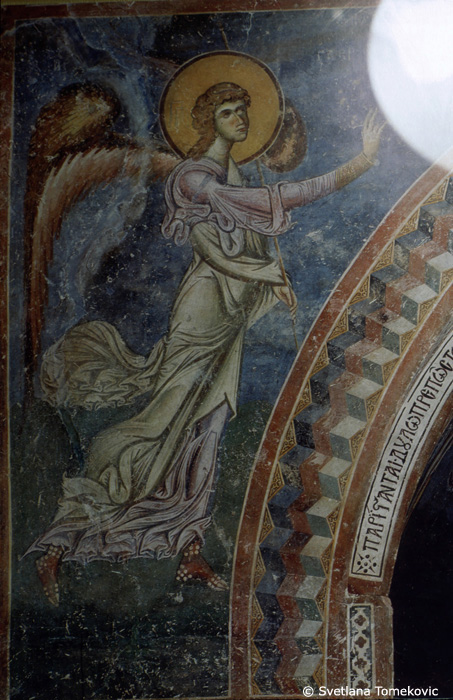 Fresco showing the Angel of the Annunciation