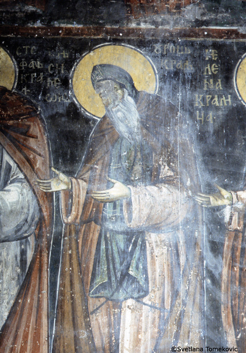 Fresco, south wall showing Simeon the monk (detail)